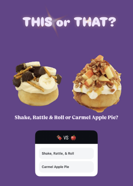 This or That Instagram story poll for Cinnaholic Ann Arbor