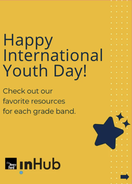 Happy International Youth Day carousel slide for inHub
